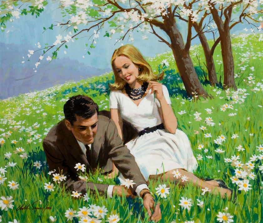 Lovers In A Field Of Daisies by Arthur Sarnoff